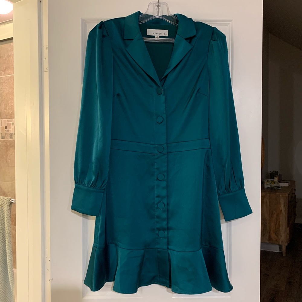 Green/Turquoise Adelyn Rae Button Dress Size S